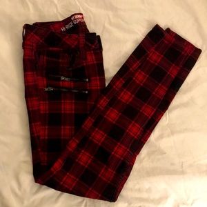 Cute & Edgy black/red plaid jeans